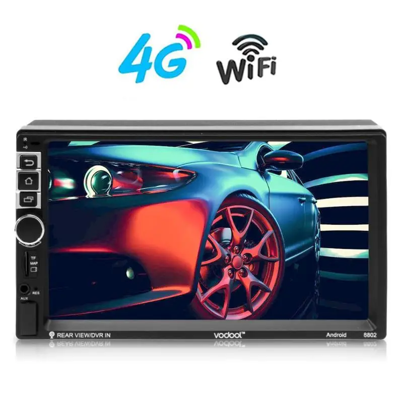 Sale VODOOL 2 Din Android 7.1 Quad-core Car Stereo Player Multimedia Video MP5 Player 3G 4G WiFi GPS Navigation Audio Player+ Camera 8