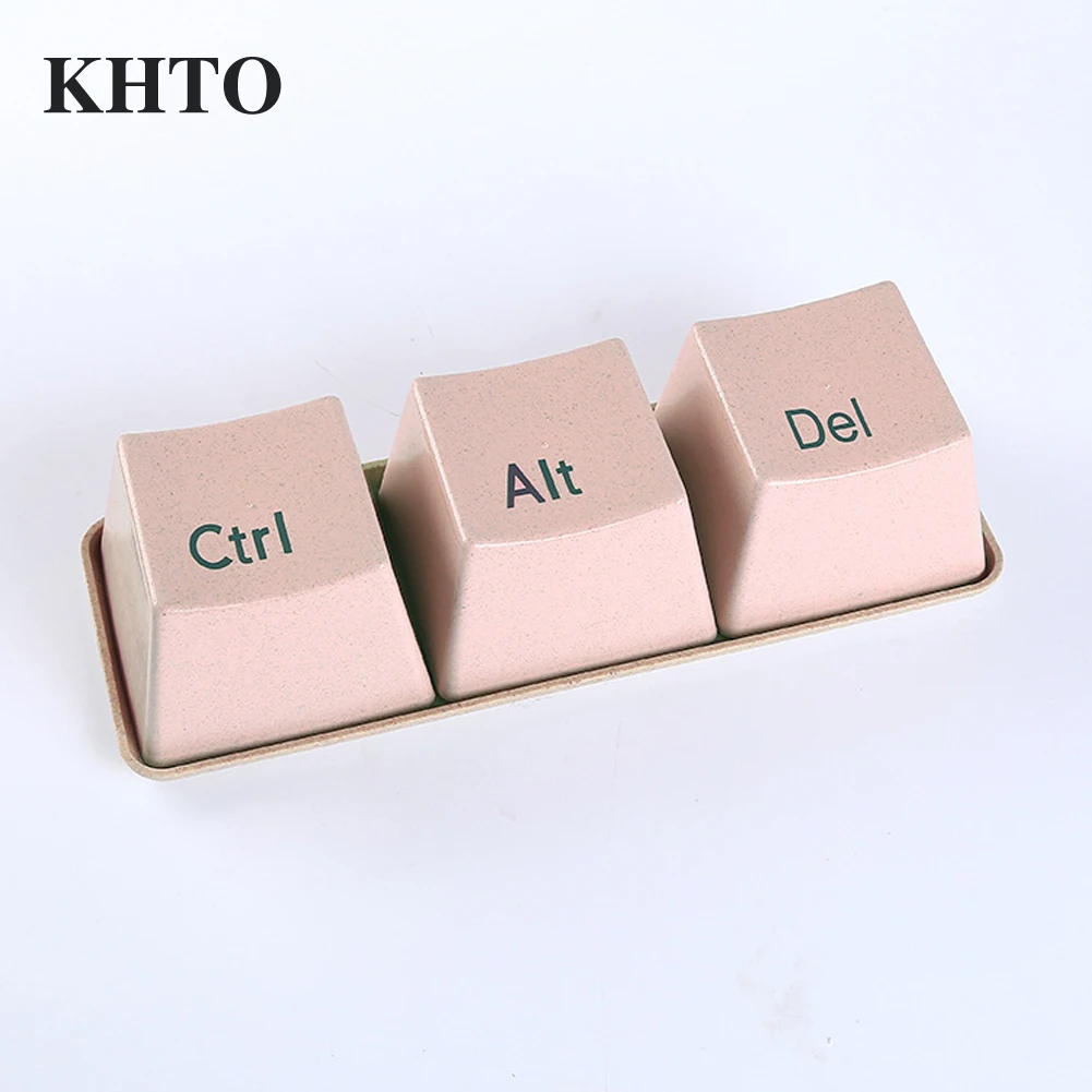 

KHTO 3pcs Creative Simple Keyboard Ctrl ALT DEL Type Tea Coffee Mug Cup Container For Office Home Milk Mug