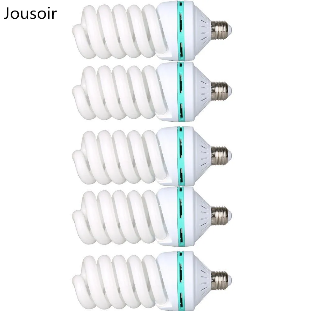

5pieces 5500K 150W 220V E27 Fluorescent Tricolor Light Bulb video Studio Continuous CD50