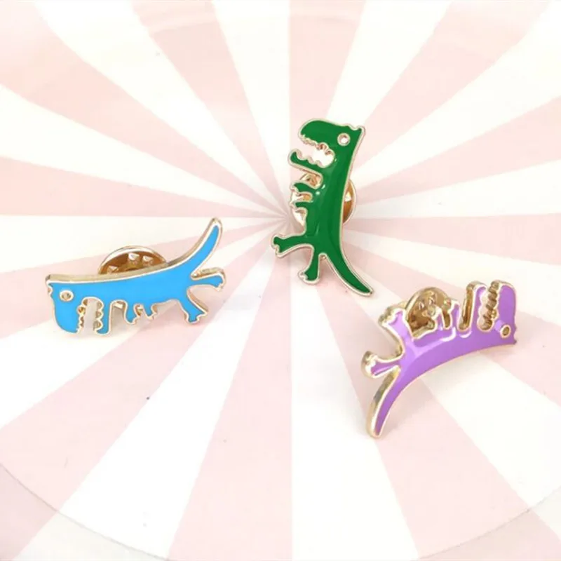 

Timlee X084 Cartoon Cute Animal Drip Oil Green Dinosaur Metal Brooch Pins Jeans Bag Decoration Brooches Wholesale
