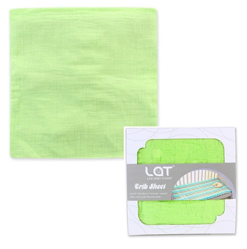 LAT хлопок муслин мягкие простыни 2" X 52"(стандартный размер кроватки) мягкие наборыпостельных принадлежностей матрас покрытие постельное покрывало - Цвет: solid green