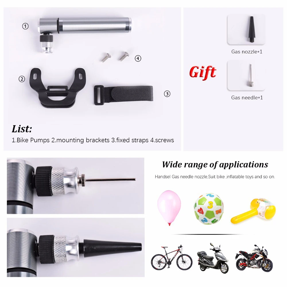 Mini-Portable-Bicycle-Pump-160-Psi-Aluminum-Alloy-Cycling-Bike-Air-Inflator-Cycle-Presta-Schrader-Valve