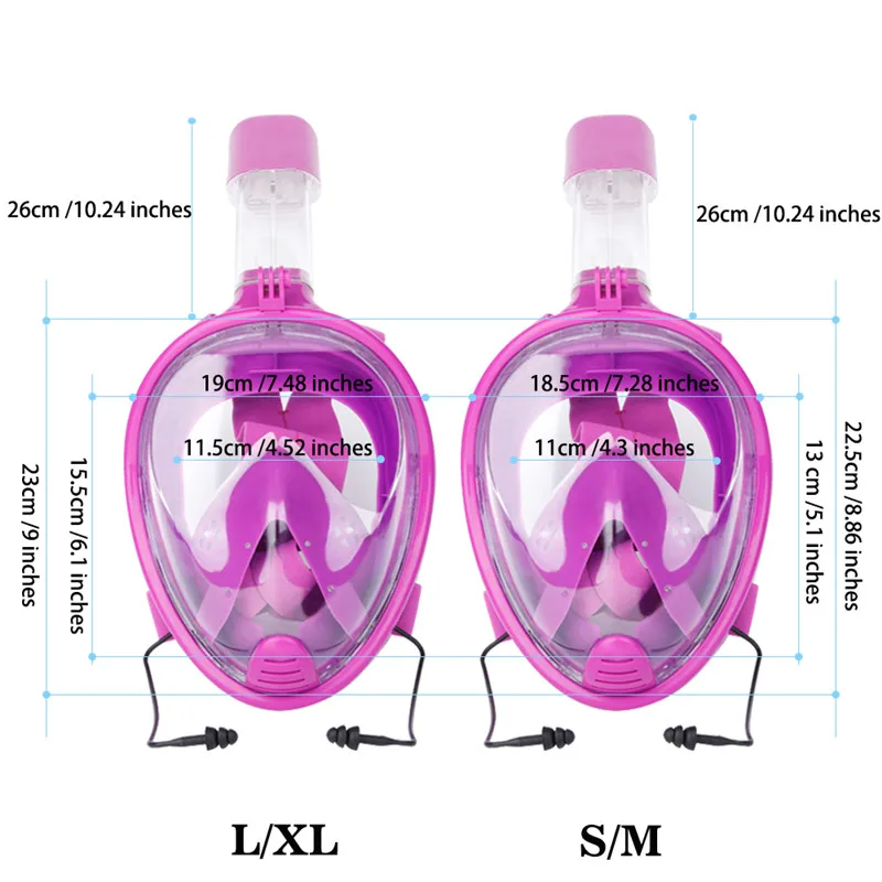 YaHey 2018 New Design 180''Full Face Diving Mask Underwater Scuba Anti Fog Snorkeling Swimming Set with Anti-skid GoPro Camera YaHey 2018 New Design 180''Full Face Diving Mask Underwater Scuba Anti Fog Snorkeling Swimming Set with Anti-skid GoPro Camera