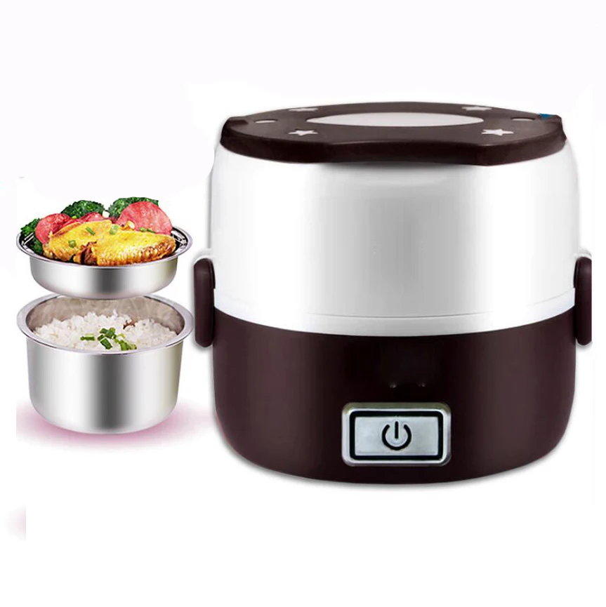 

1.3L Electric Portable Rice Cooker Insulation Heating Electric Lunchbox 2 Layers Steamer Multifunction Automatic Food Container