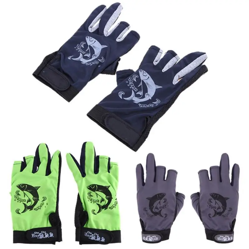 

1Pair Non-Slip Fishing Gloves Outdoor Sport Waterproof Breathable Gloves Motorcycle MTB Bike Gloves 3 Cut Finger Anti-slip