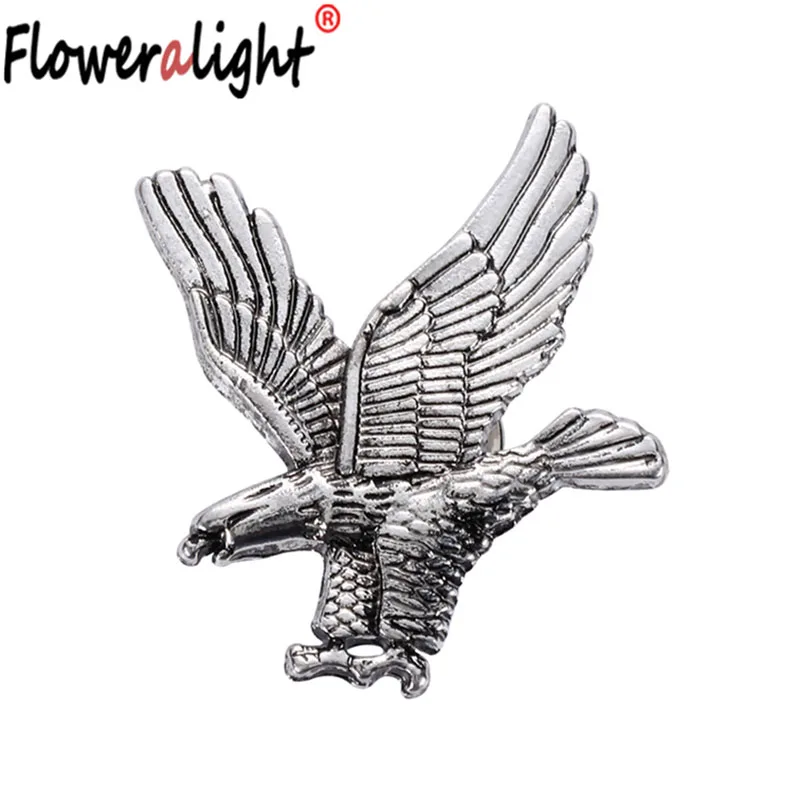 

Floweralight Newest Animal Brooch Ancient Silver Eagle Brooches for Women Men Suit Hat Fashion Accessory Jewelry Wholesale XZ262