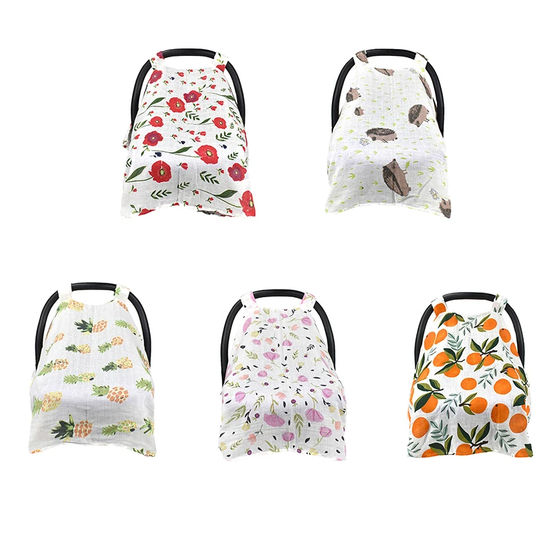 

Baby Car Seat Canopy Cotton Multi-Use Breastfeeding Scarf Breathable Shopping Cart Cover Baby Stroller Cradle Canopy Nurse Cover