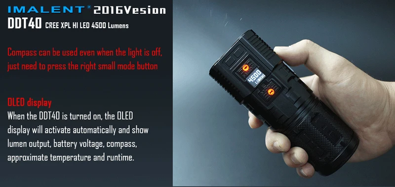 IMALENT DDT40 L2 OLED Intelligence Touch Searchlight 4500 Lumens Flashlight (4)