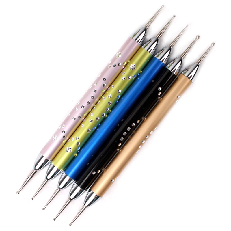 

5Pcs/Set Double Spiral Dotting Pen Nail Art Marbleizing Dotting Manicure Tools Point Drill Pen Nail Dotter Tool For Nai Art