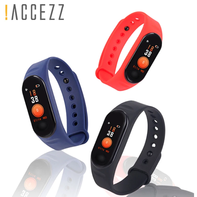 

!ACCEZZ Sports Band Blood Pressure Heart Rate Monitor Bracelet For Android IOS Smart Waterproof Wristband Pedometer Sports Band
