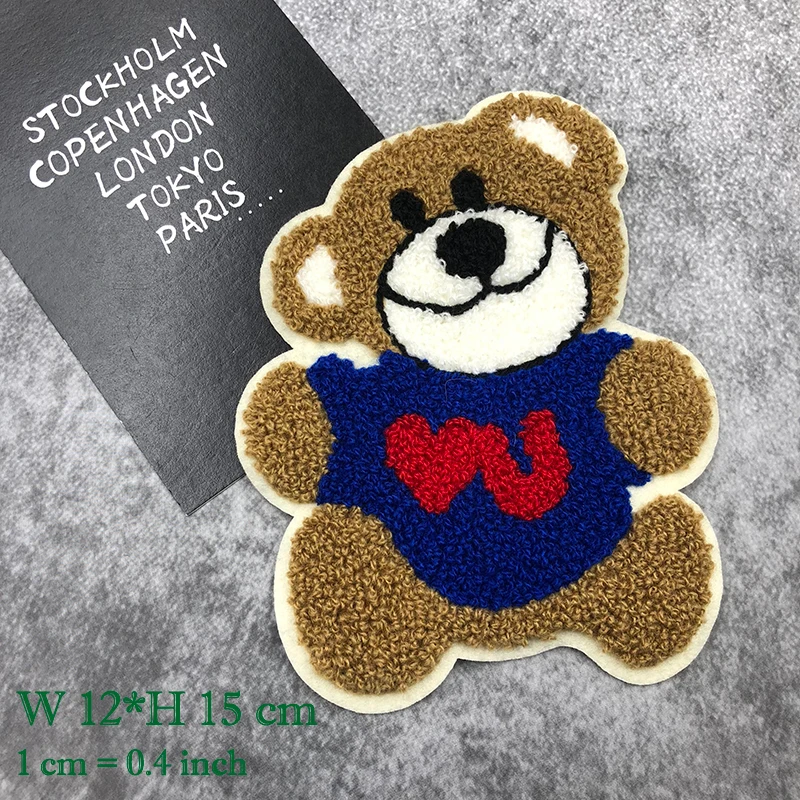 JOD DIY мультяшный медведь шерсть вышитая нашивка-аппликация для одежды Швейные Аппликации декоративные нашивки для одежды детей - Цвет: Bear