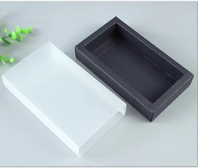10 шт. Большая Черная бумажная Подарочная коробка большого размера крафт-картонные коробки прозрачная коробка для экрана маленькая коричневая бумажная оконная коробка для мыла футболки