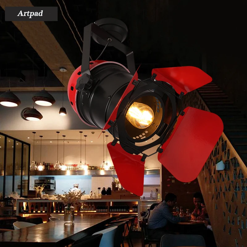 

Artpad Red Black Vintage Industrial Ceiling Lamp Coffee Bar Clothes Gallery Home Lighting E27 LED Ceiling Light Fixtures