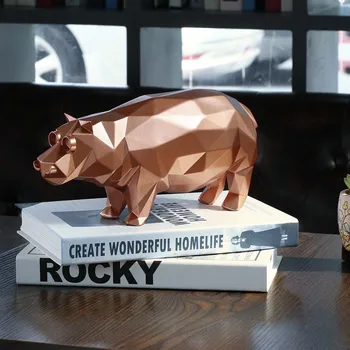 

Artificial Hippo Figurine Bronze Sculpture Home Decor Craft Resin Modern Sculpture Abstract Sculpture Home Decoration Accessory
