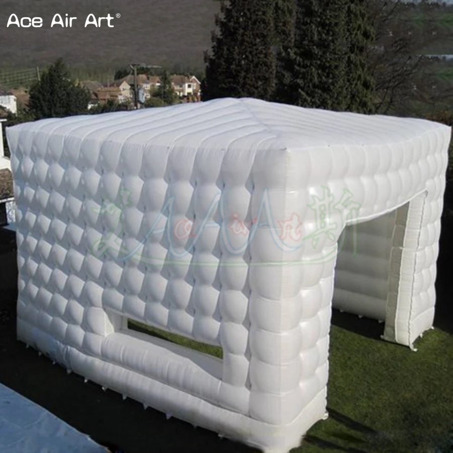 3,6 м H белый тканевый надувной Свадебный куб, вечерние/шоу стоящее место квадратные навесы с большой дверью для продажи по заводской цене