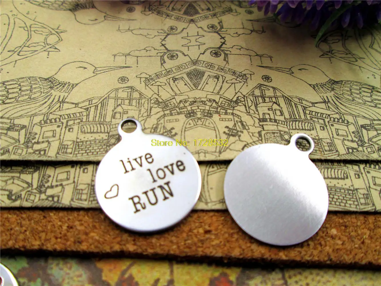 

Круглые Подвески «Живая Любовь» из нержавеющей стали, односторонние украшения «сделай сам» 20 шт.-20 мм