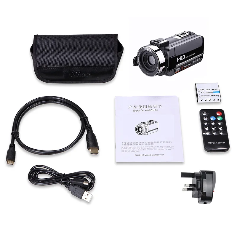 HD цифровой Камера видео Видеокамеры Регистраторы 16X ZOOM CMOS 3.0 дюймов Сенсорный экран ИК ночного видения DV DSLR Камера Multi-язык - Цвет: UK Plug