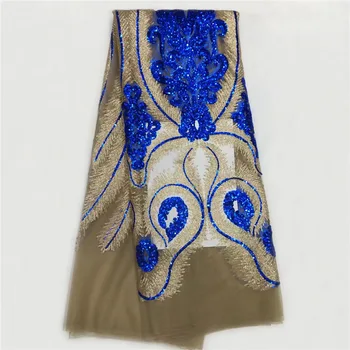 

African lace fabric high quality french net lace fabric nigerian lace fabrics with sequins SL1045