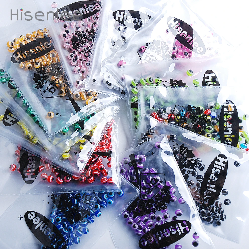 

Hisenlee 11 Different Colors 6mm Eye Patterned Acrylic Interval Bead Used To Make a Hand Chain / Gift DIY Beads