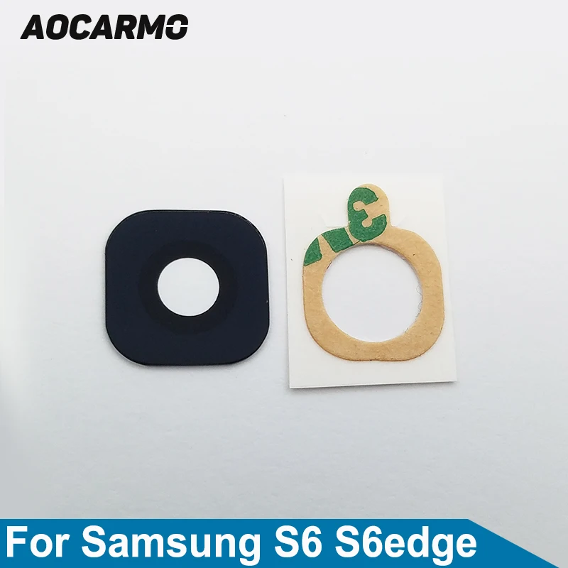 Aocarmo для Samsung Galaxy S6 S6edge край G9200 G9250 задняя Камера объектив Стекло крышка с клеем Стикеры Замена
