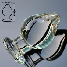 59mm large size pyrex glass anal dildo big crystal bead ball butt plug fake penis Sex