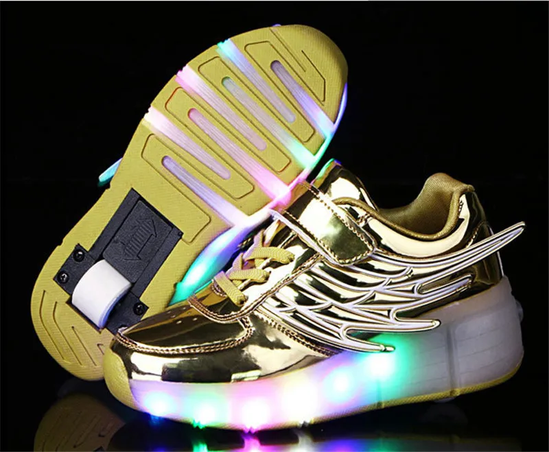 

Heelys Girls Boys USB LED Light Wheels Roller Skate Shoes for Children Kids Luminous Sneakers with Wheels Shoes 29-37
