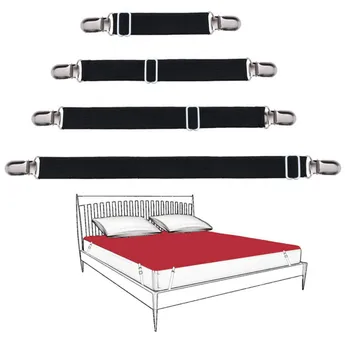 

Sheet Bed Suspenders Adjustable Crisscross Fitted Sheet Band Straps Grippers Adjustable Mattress Pad Duvet Cover Bed Sheets