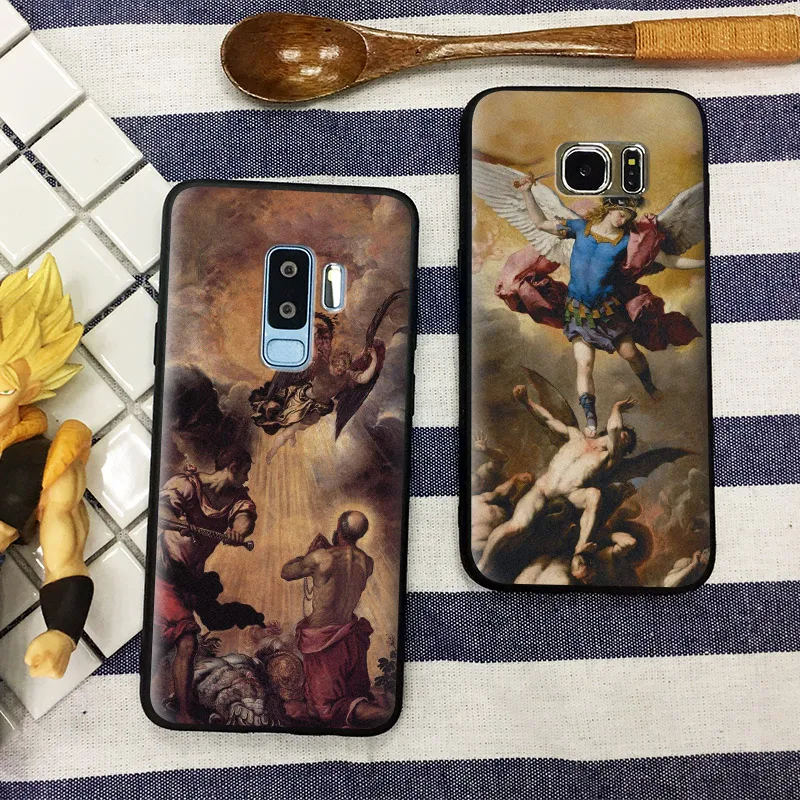 

Rebel Angels Paintings aesthetic TPU Soft Silicone Phone Case Shell Cover For Samsung S7 Edge S8 S9 Plus Note 8 9