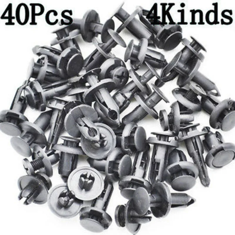 

40x Mixed Auto Retainer Fastener Rivet Push-Type Bumper Side Skirts Body Clips For Buses Trains Planes Truck Car Accessories