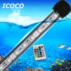 RGB светодио дный светодиодный аквариумный аквариум 18 см водостойкий аквариумный свет 5050SMD погружной свет лампа с пультом дистанционного