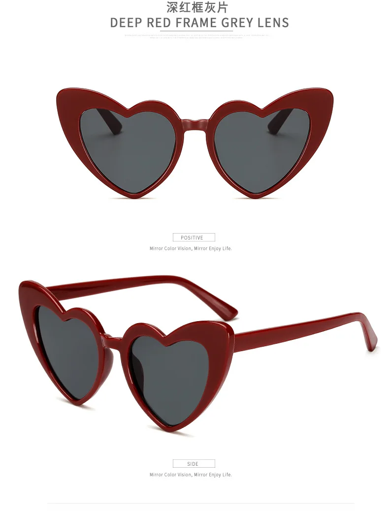 black cat eye sunglasses RBRARE Love Heart Sunglasses Women Big Frame Personality Sunglass Fashion Cute Sexy Retro Cat Eye Vintage SunGlasses Pink Female oversized sunglasses