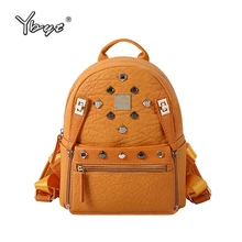 

YBYT brand 2018 new fashion casual high quality rivets women bag female rucksacks students school bags ladies travel backpacks