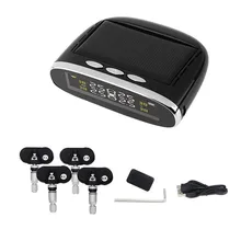 Универсальный автомобильный Солнечный монитор давления в шинах TPMS Тестер давления в шинах Система обнаружения+ 4 внутренних датчика