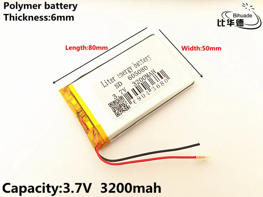 Polímero de Íon de Lítio Bateria de Iões de Lítio para Todos os Tipos de Produtos Lote 3200 v 605080 Mah Plib Eletrônicos São Universais 10 Pçs - 3.7 - Image 3