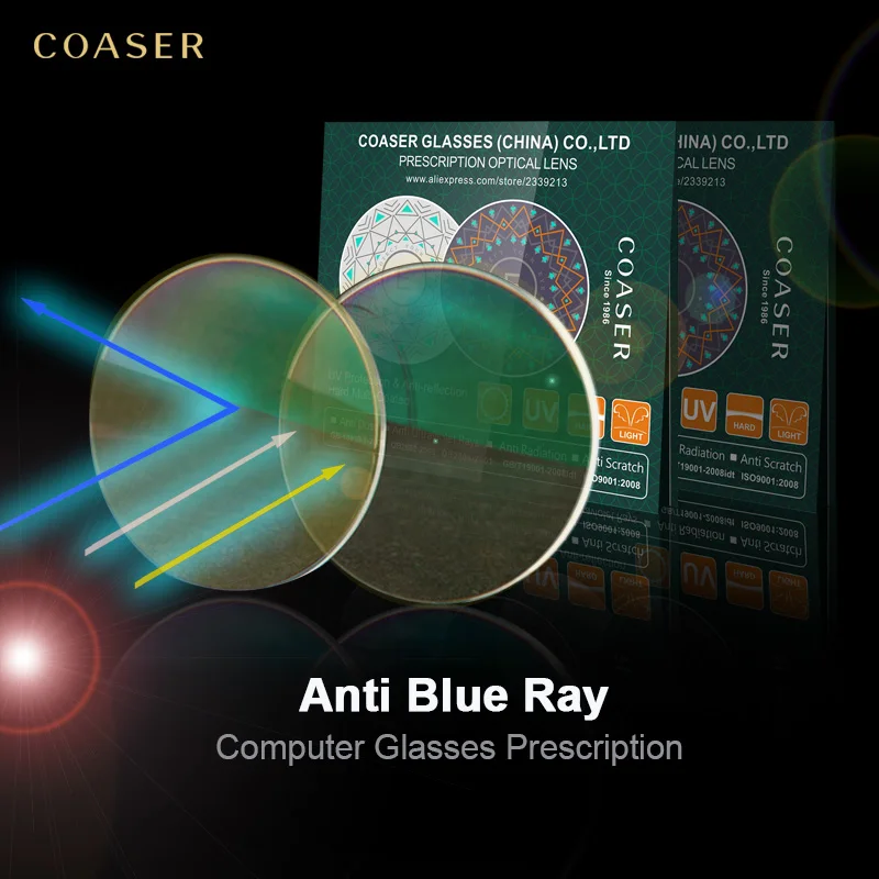 Buy Thinner lighter Anti Blue Ray Lens Myopia