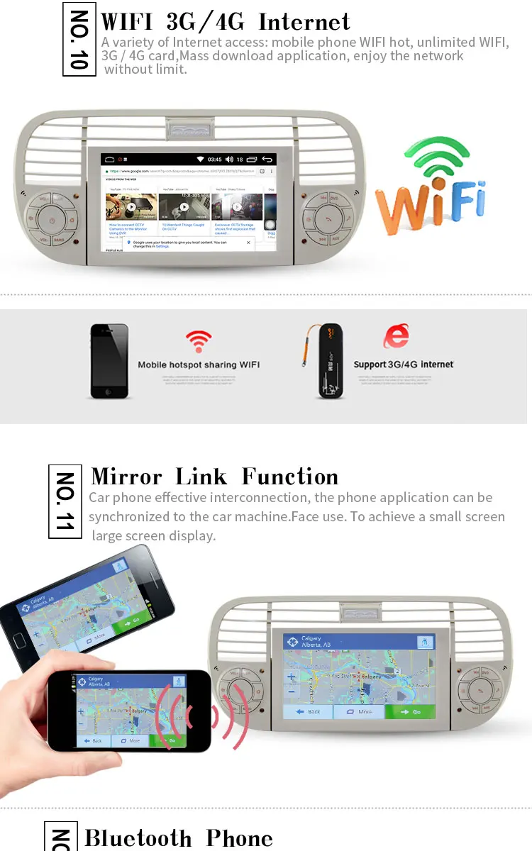 Discount JDASTON 1 Din Android 8.0 Car Radio For Fiat 500 Abarth 2007 2008 2009-2015 Multimedia GPS Navigation Canbus Autoaudio Stereo 6