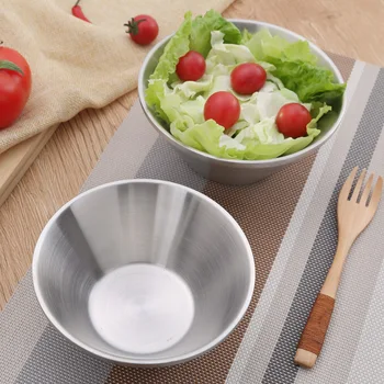 

1Pcs Solid Durable Stainless Steel Double-Deck Heat Insulation Bowls Kitchen Tableware Children Bowls For Home Accessiories
