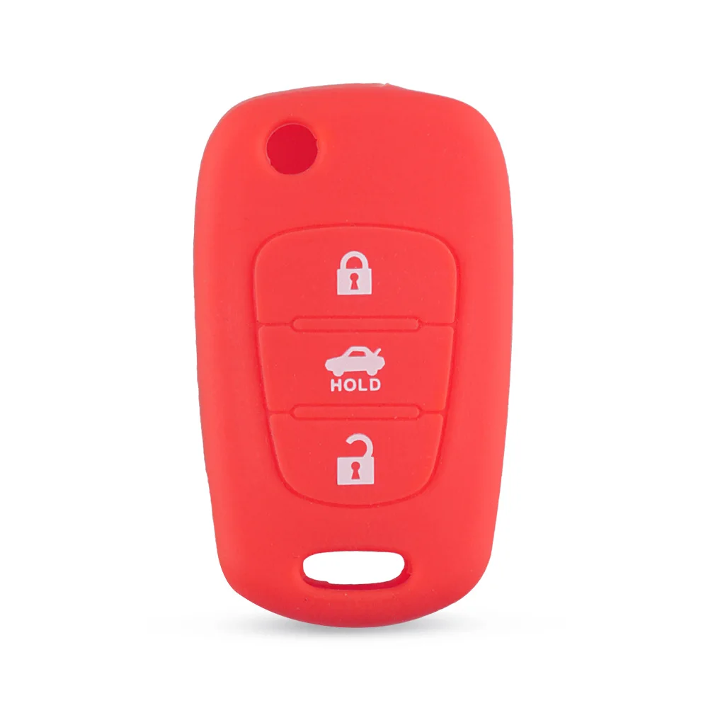 Key Case Cover Key Case Car Key Shell Remote Control Case Cover 3 Buttons Silicone Car Key Cover Case For Kia RIO K2 K5 Sportage Sorento For Hyundai i20 i30 i35 iX20 iX35 Solaris Verna