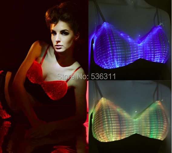 

fashion Luminous clothing led Bra shorts for Night Club Led luminous sexy Women tops Led luminous Bras sexy lingerie