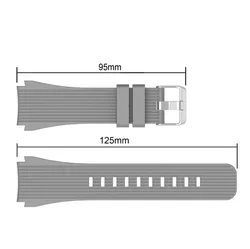 Silicone Sport Watchband Replacement - 22mm Strap - 22mm width strap (Grey)