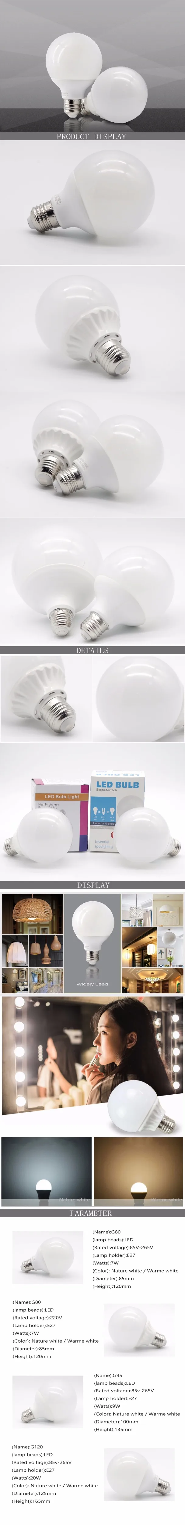 Светодиодный светильник Dragon Ball E27 AC85-265V, супер яркая лампа в форме шарика, 7 Вт, 9 Вт, 18 Вт, мощный светодиодный светильник для гостиной, спальни, светильник, ing