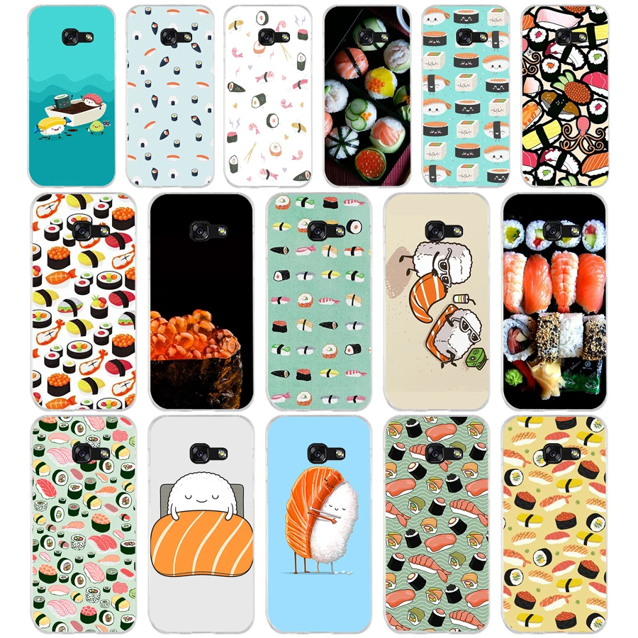 

96AQ Japanese Sushi love Soft Silicone Tpu Cover phone Case for Samsung galaxy a3 a5 2016 2017 a6 A8 2018