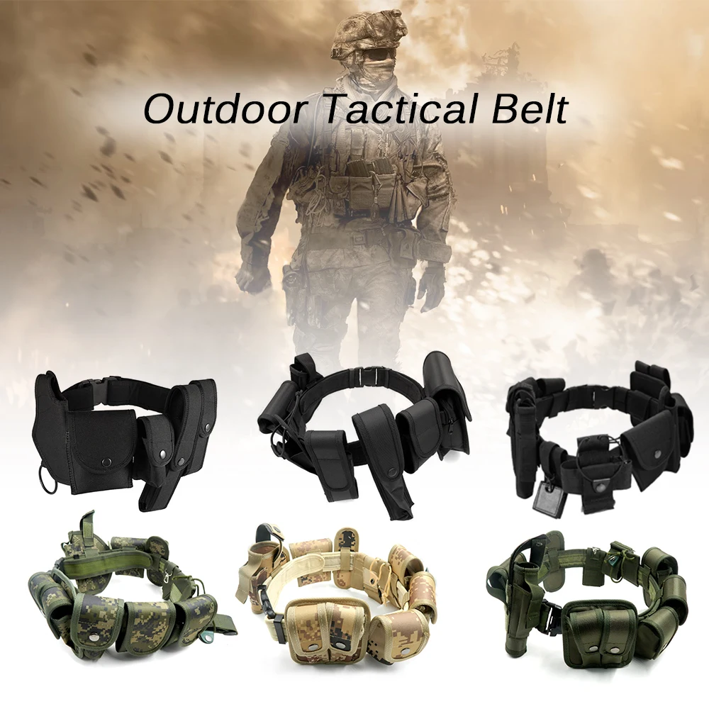 Lixada Holster Gear Outdoor Tactical Belt Law Enforcement Modular Equipment Security Military Duty Utility Belt Pouches Ammo Bag