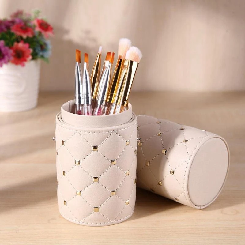 Fashion Makeup Brushes Holder Case Pu Leather Travel Pen Holder Storage Cosmetic Brush Bag Brushes Organizer Makeup Tools