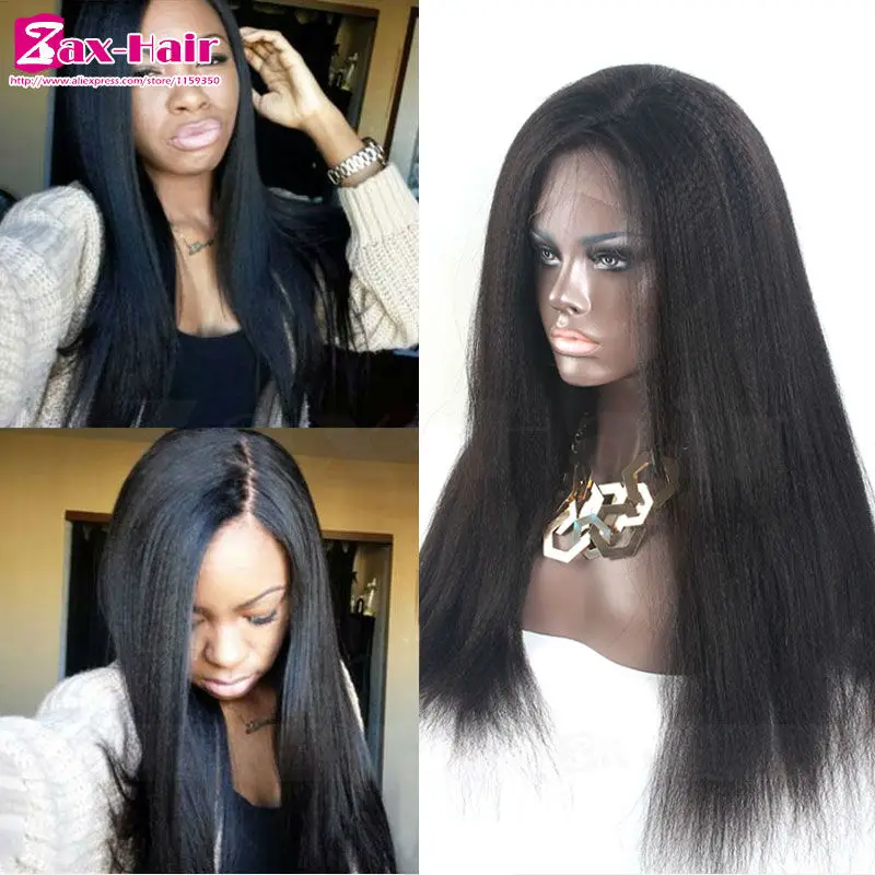 

4x4 Silk Top Human Hair Lace Front Wigs Yaki Straight Unprocessed 7A Full Lace Human Hair Wigs In Stock Virgin Lace Front Wigs