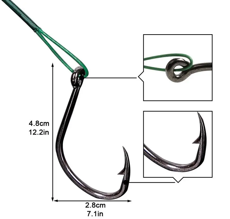 Núcleo com Gancho Trela para o Chumbo de Pesca Linha de Pesca Fio de Aço 5 e 10 Pcs Anti mordida Trelas Líder Inoxidável A34 6 trela para pesca chumbo núcleo com gancho a34