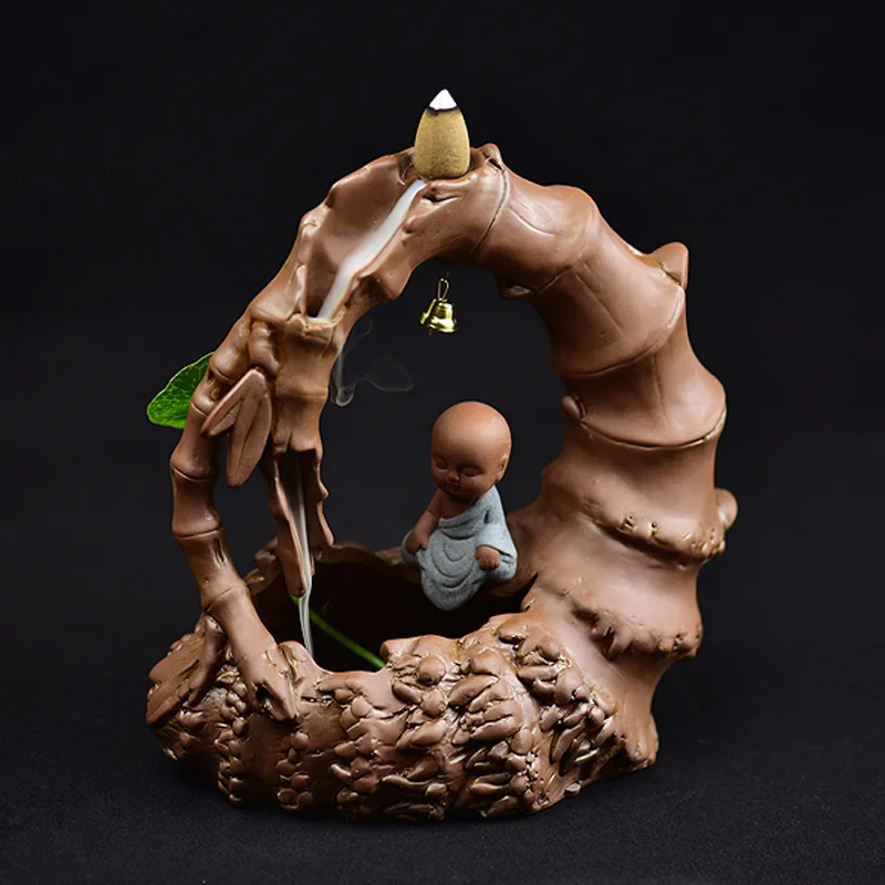 

Humidifier Aromaterapia Queimador With Bamboo Decorations On The Chest, Alpine Flowing Water, Small Sandy Monk, Aromatherapy