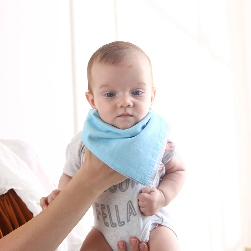 Egmaoaby двусторонний муслин и хлопок детские нагрудники Unsiex аксессуары для новорожденных бандана нагрудники мягкий шарф с треугольниками для малышей