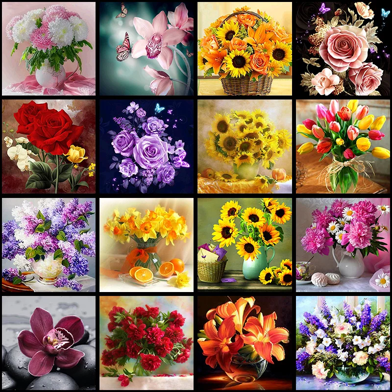 

5D DIY Diamond Flower Arrangement Flower Vase Cross Stitch Diamond Embroidery Mosaic Diamond Home DecorDiamond embroidery