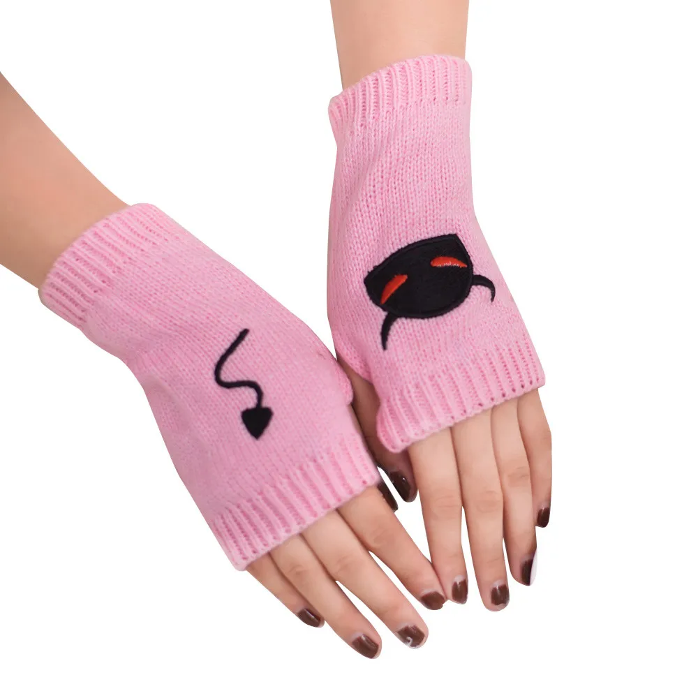 Модные трикотажные Для женщин перчатки для девочек трикотажные Arm Пальцев Зимние теплые перчатки варежки Открытый Садовые перчатки